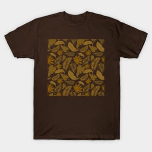 Brown leaf pattern T-Shirt